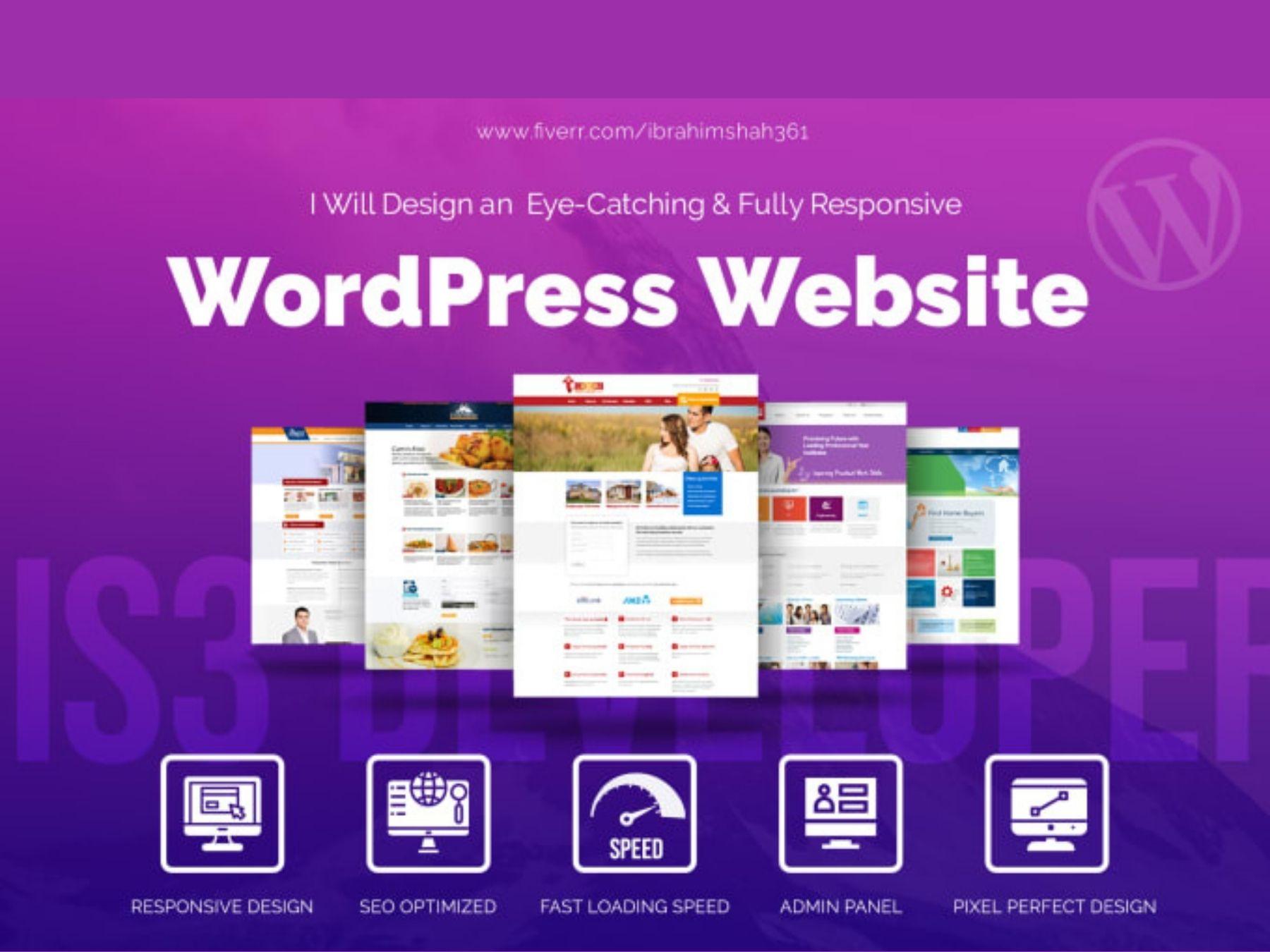 I will be design and customize your wordpress website