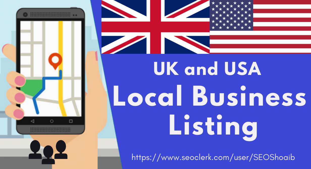 Manually create 40 live UK and USA directory submissions, local citation in High DA PA
