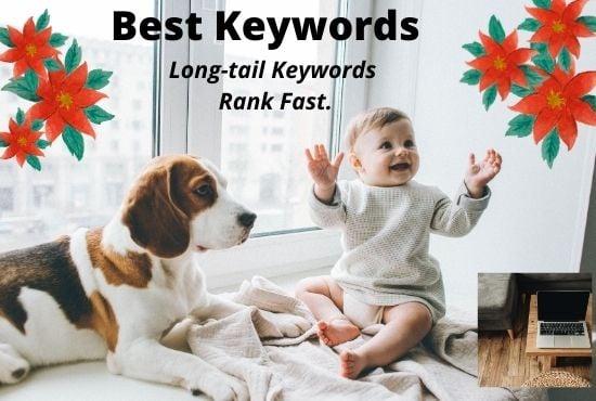 Long tail,low competitive keywords for you within 24 hours and suggest you the best.