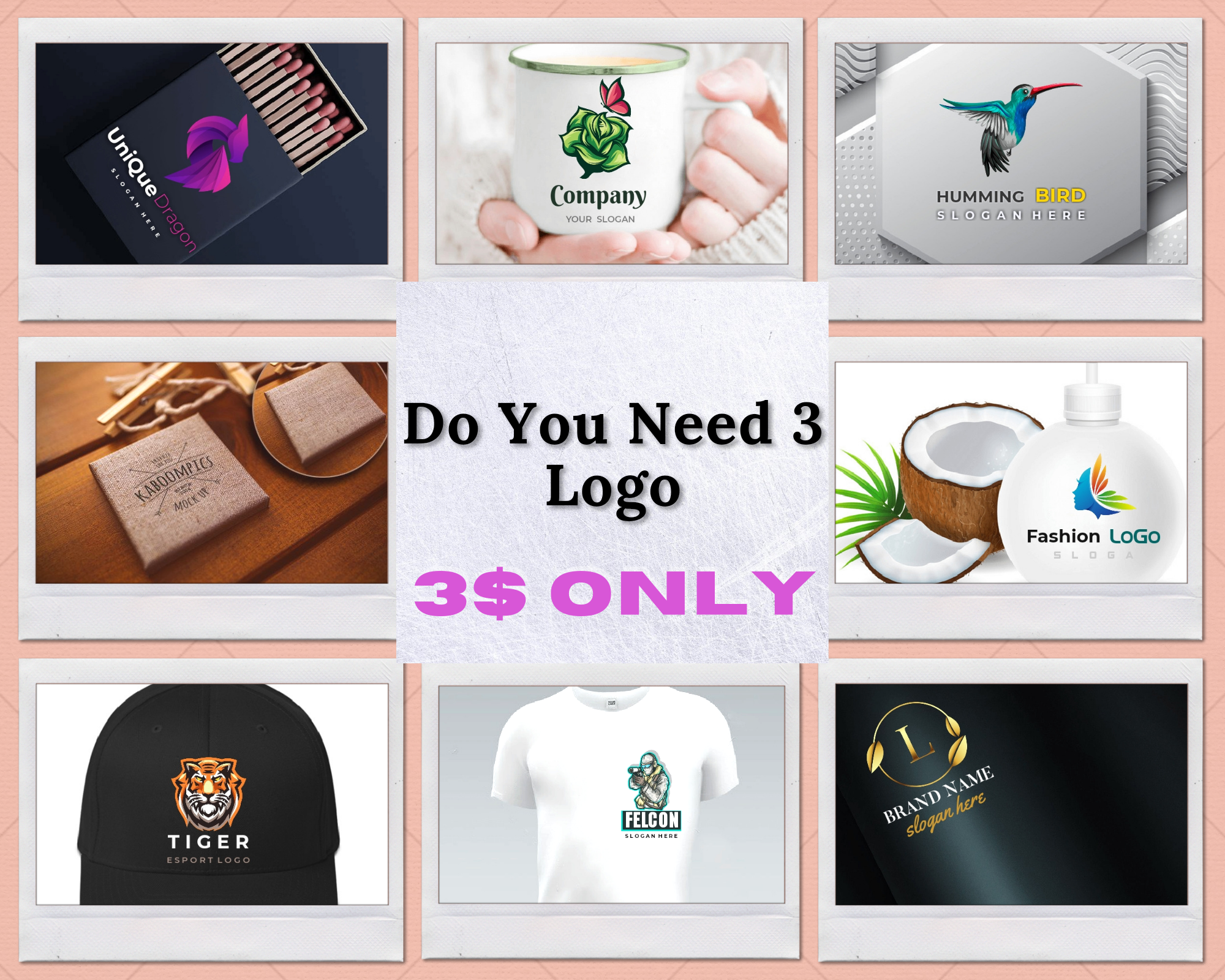 Professional creative logo design with mockup for you in just 1 day