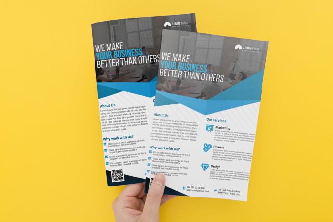 I will design one pager, flyer, one sheet, media kit