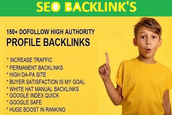 I will provide 150 SEO do follow high da pa backlinks