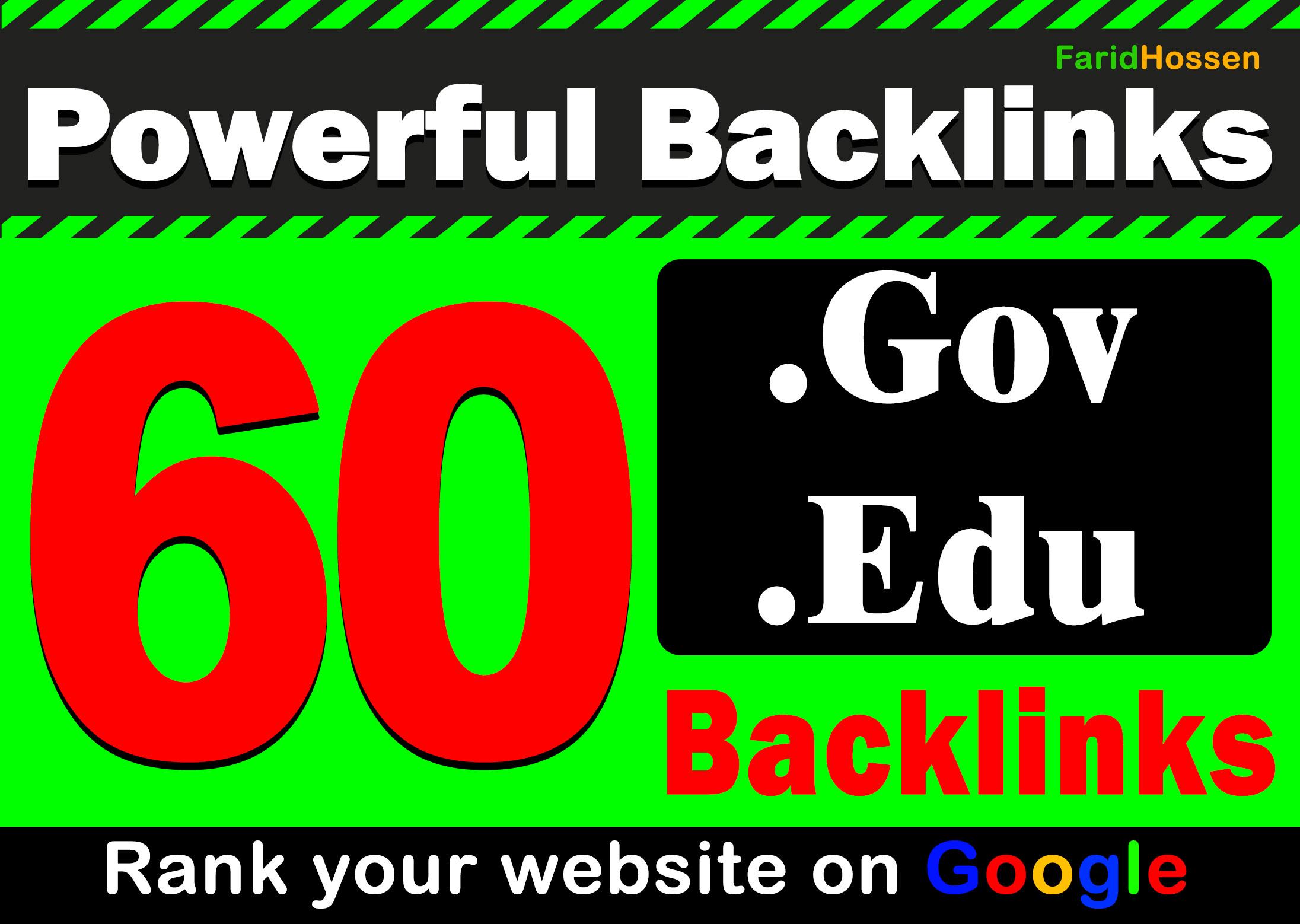 Manual 60 EDU GOV Backlinks for Rank Your Website on Google 