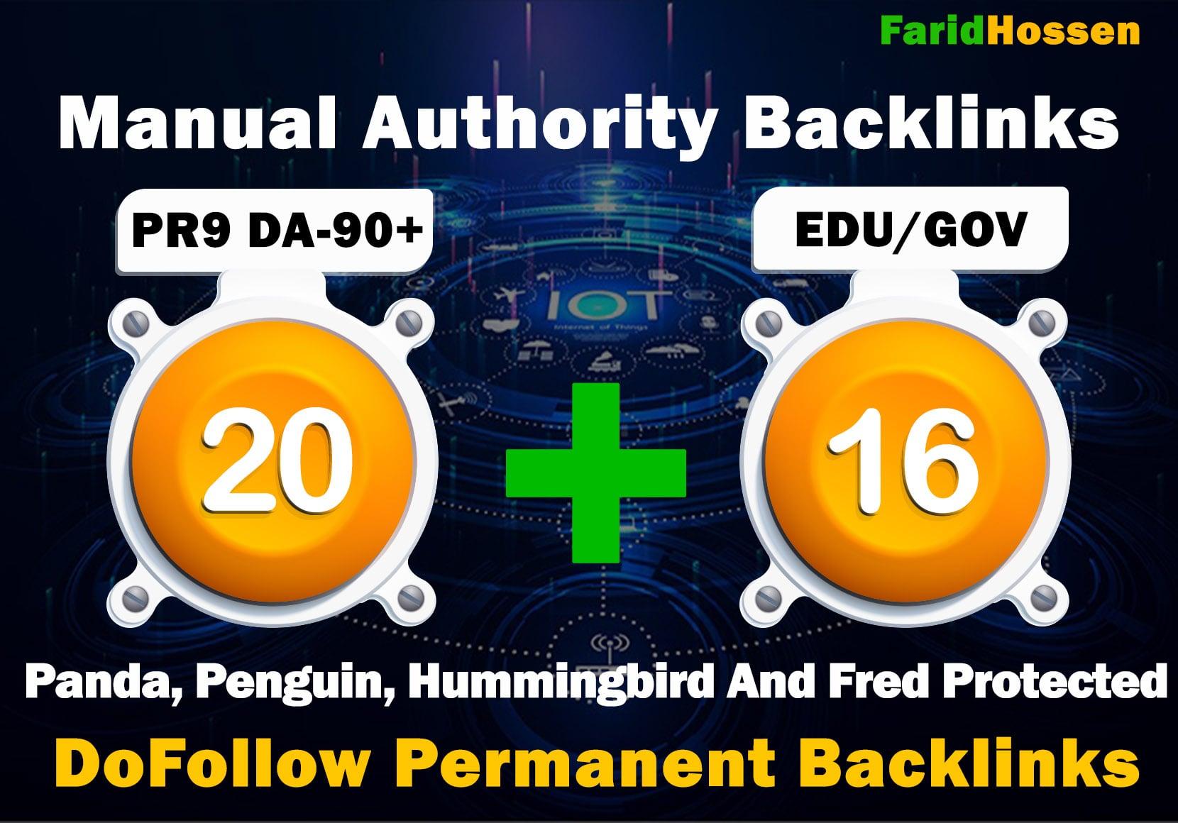 Manual 20 PR9 + 16 EDU GOV High Authority Backlinks for Boost Your Website Ranking