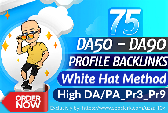 75 high domain authority SEO profile backlinks