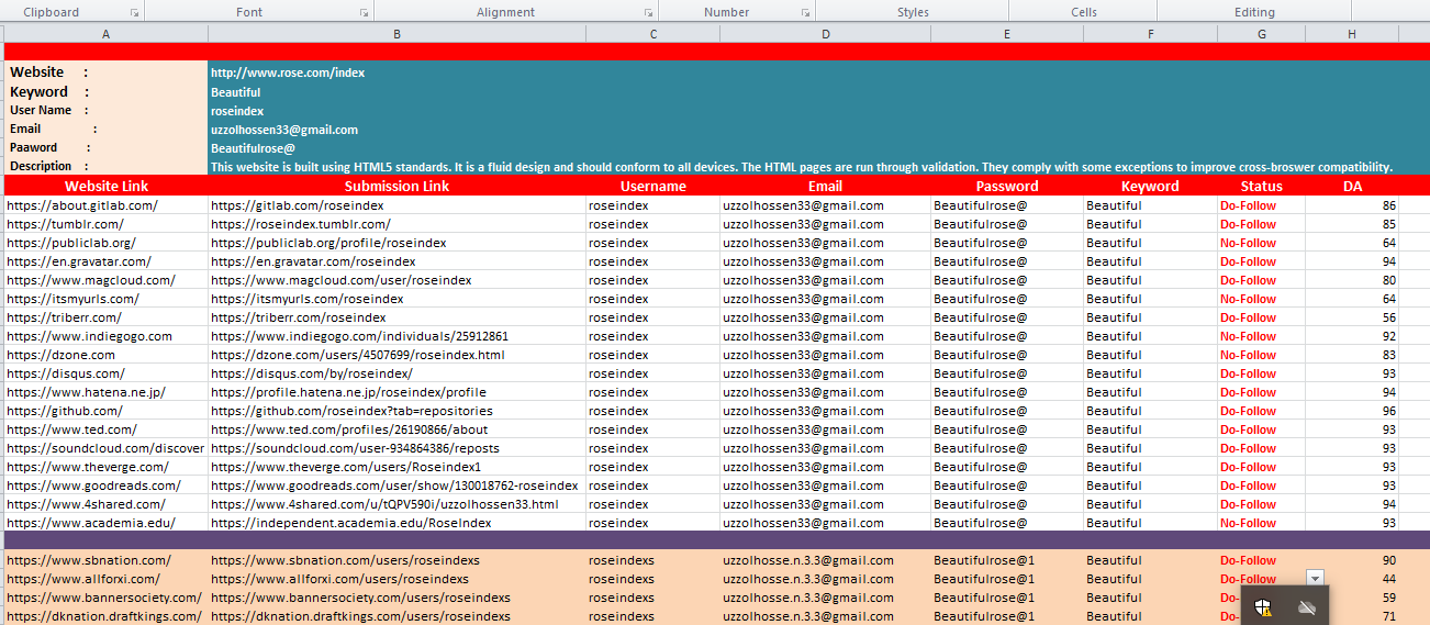 Manually 250 TOP BRAND High DA 100 to 65 Powerful Profile Backlinks, PR, PA, for google ranking