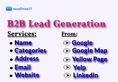 I will do B2B Lead Generation targeted Email list, Web Research 20 leads