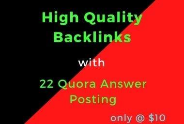 I Will Generate High Quality Backlinks & Targeted Traffic with 10 Quora Answers
