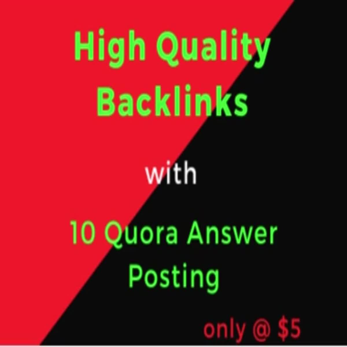 I Will Generate High Quality Backlinks & Targeted Traffic with 10 Quora Answers