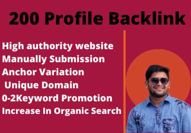 Manually Create 200 profile backlinks to rank your website