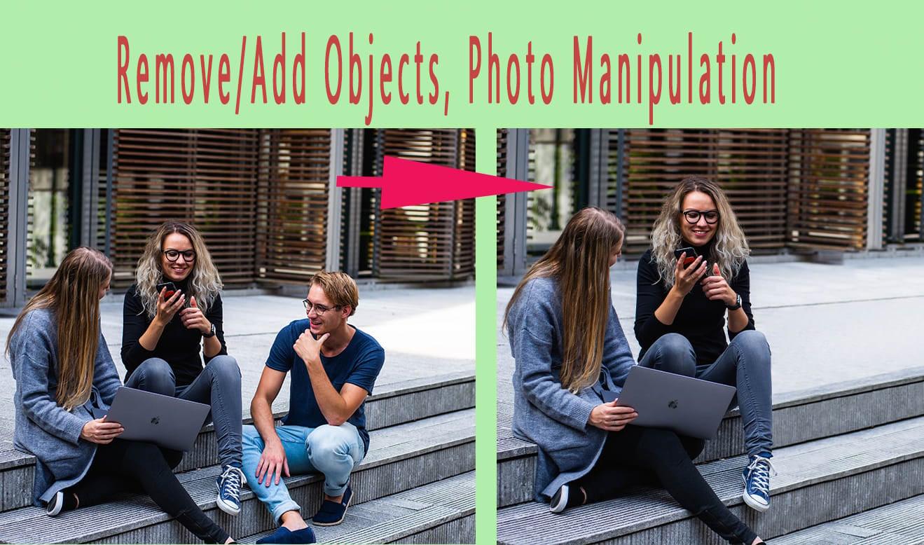 I will add remove people, do photo editing with photoshop