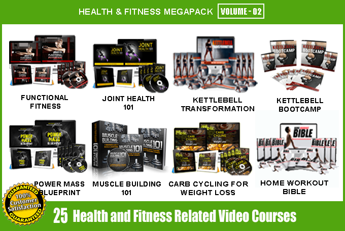 Offer 25 Health and Fitness Video Course Mega Pack Volume - 02 with Full Resell Rights