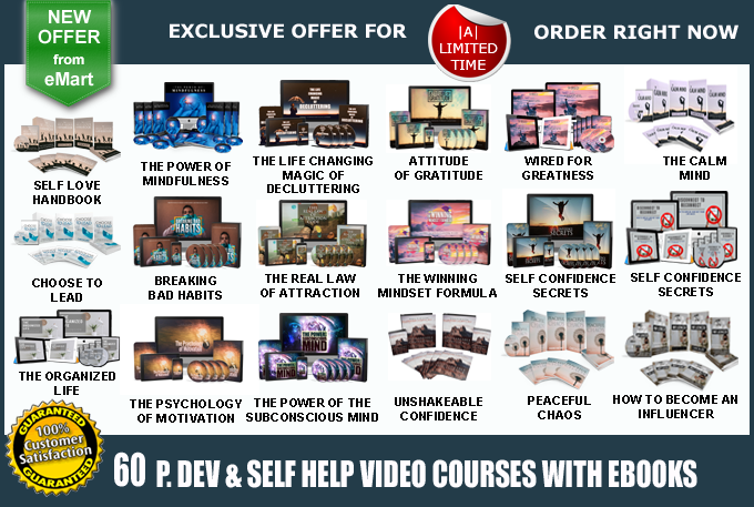 Offer 60 Personal Development & Self Help Video Course Mega Pack - V3 with Full Resell Rights