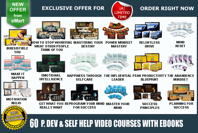 Offer 60 Personal Development & Self Help Video Course Mega Pack - V3 with Full Resell Rights