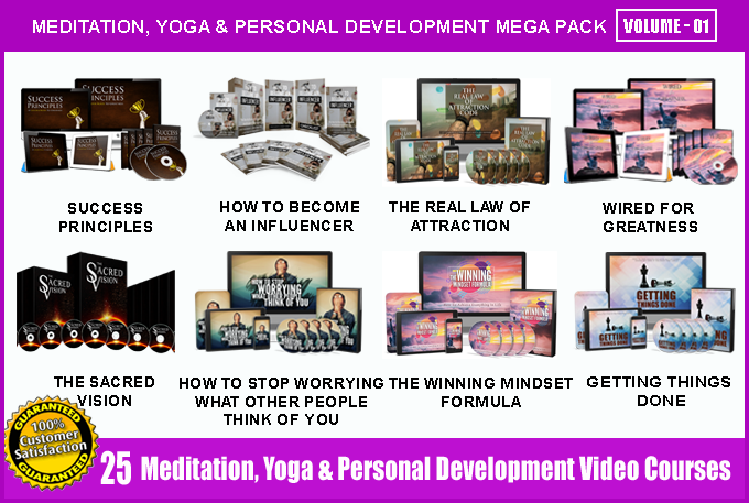 Offer 25 Meditation, Yoga, P. Development Video Course Pack - V1 with Full Resell Rights