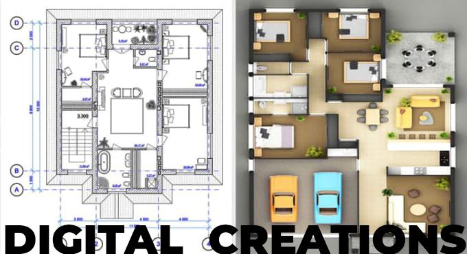 I will do 3d and 2d floor planning for you