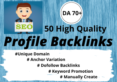 Provide 50 high quality Social Profile Backlinks manually