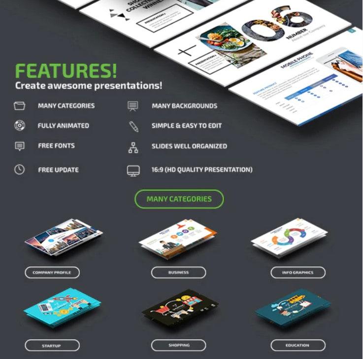 I will deliver 100 000 fhd slides 2500 powerpoint presentation design templates