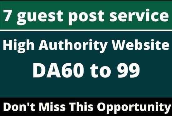 Publish 7 guest post on high quality website with permanent backlink