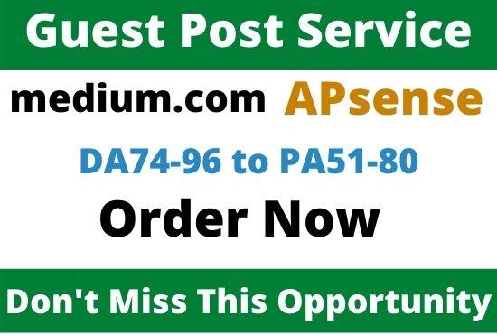 Write & Publish 2 Guest Post on Medium.com, Apsense.com
