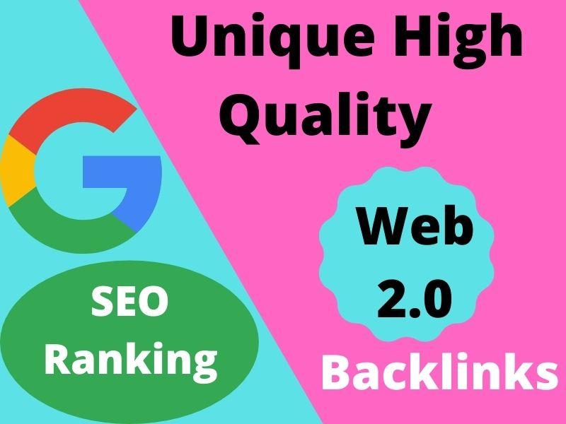 I will provide 20+ unique High quality web 2.0 Dofollow Backlinks 