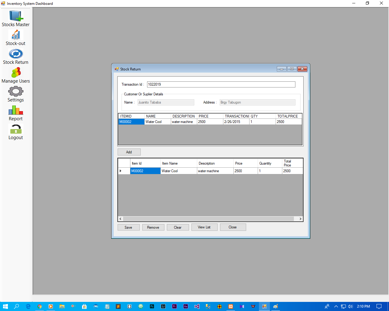 Stock management System for your Business