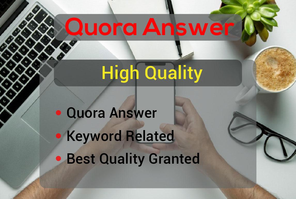 I will do 07 HQ Quora Answers Posting for your Website