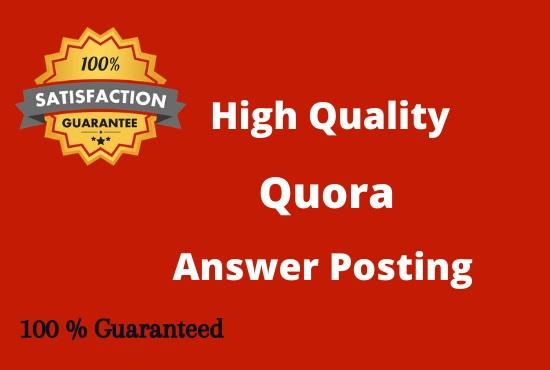I will do 10 HQ Quora Answers Posting for your Website
