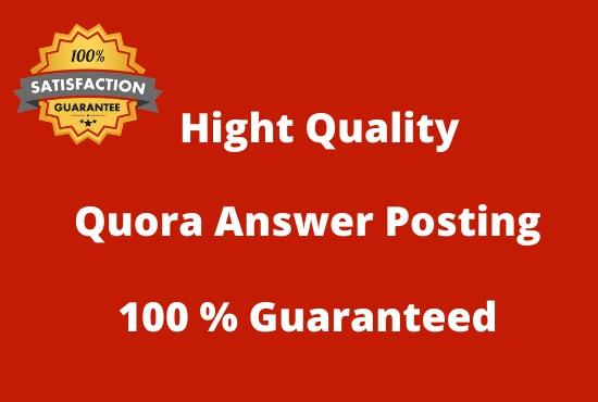 I will do 20 HQ Quora Answers Posting for your Website