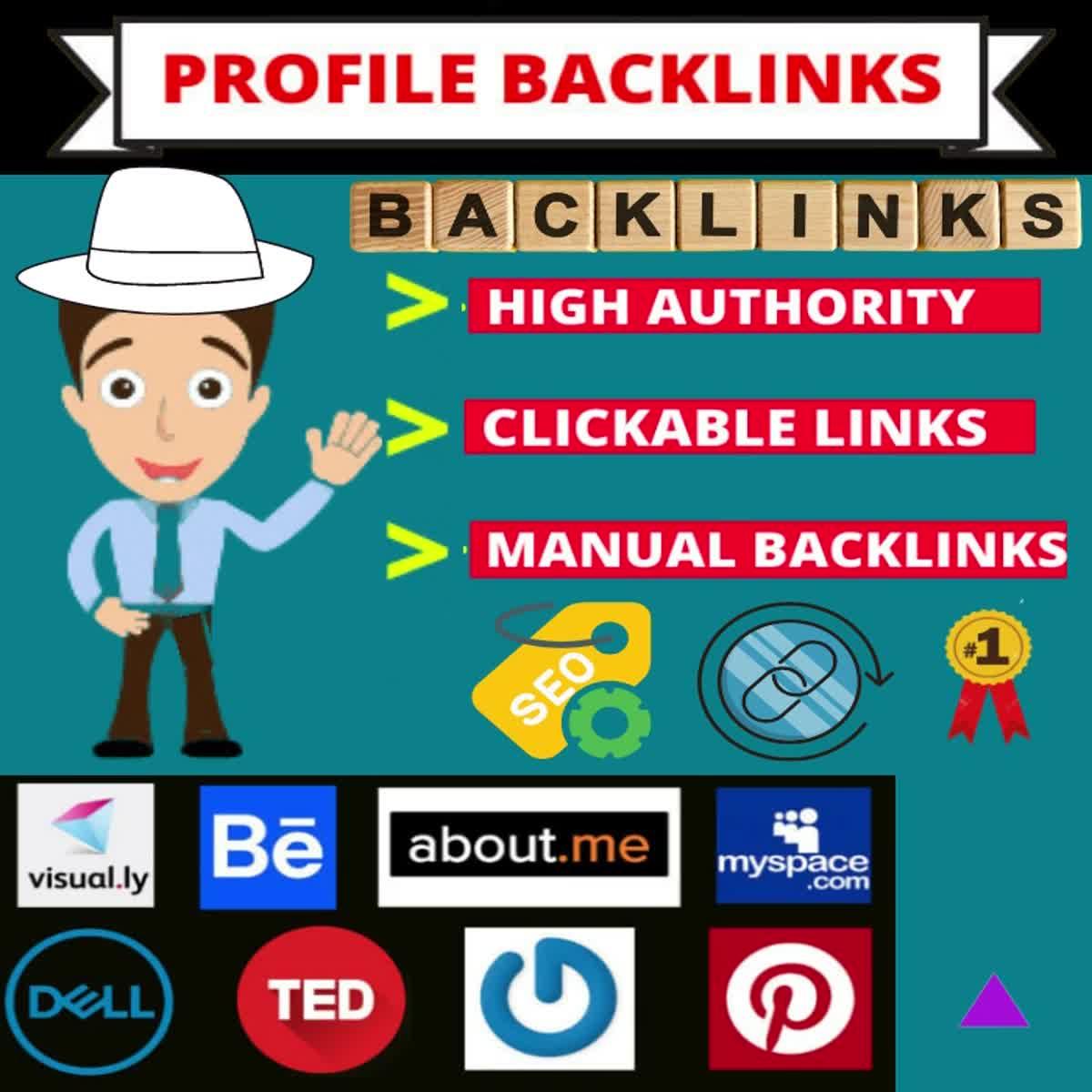 I will create 20 Profile backlink manually for your website 