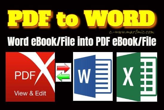I will convert PDF file and eBook/e-Guide into Ms-Word/Excel/Power Point/JPG according to customer's