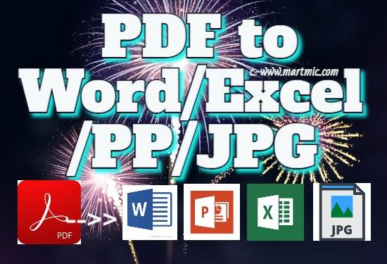 I will convert PDF file and eBook/e-Guide into Ms-Word/Excel/Power Point/JPG according to customer's