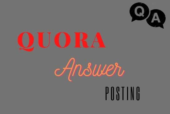 I will promote 10 high quality quora answer with your link