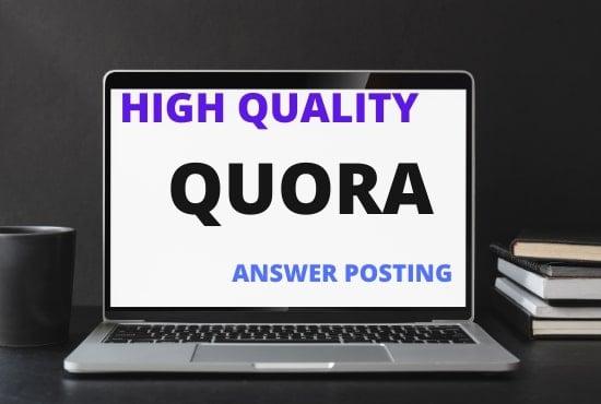 I will do 10 high quality quora answers 