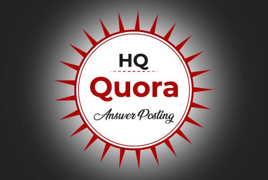 Guaranteed offer 20 high-quality Quora answers for your website traffic