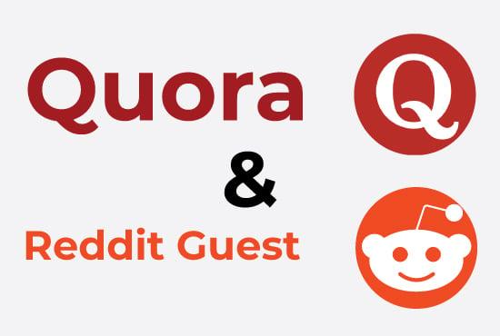 Fast promotion of your website for 20 HQ Quora Answers and Reddit Guest Posts