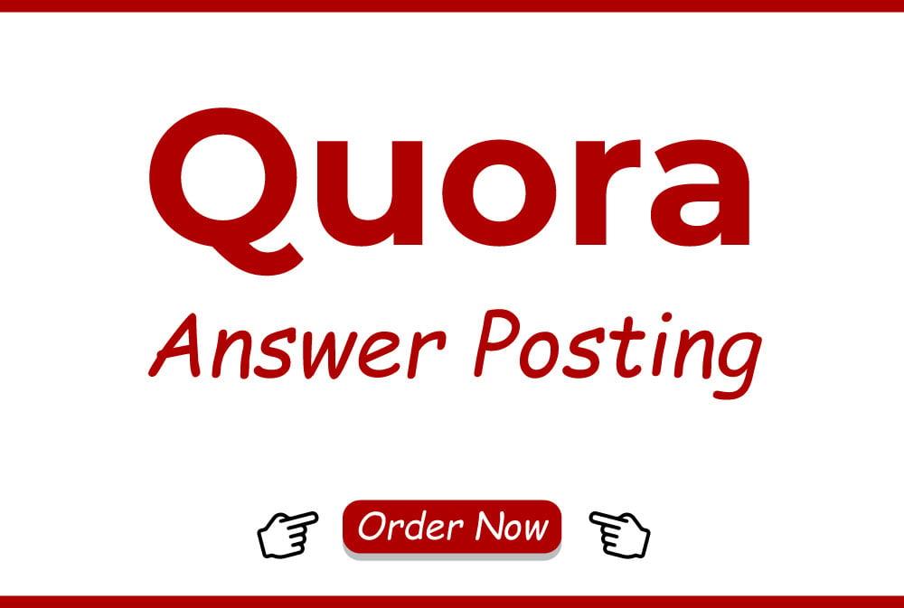 Posting 3 HQ Quora Answer with your Keyword & URL