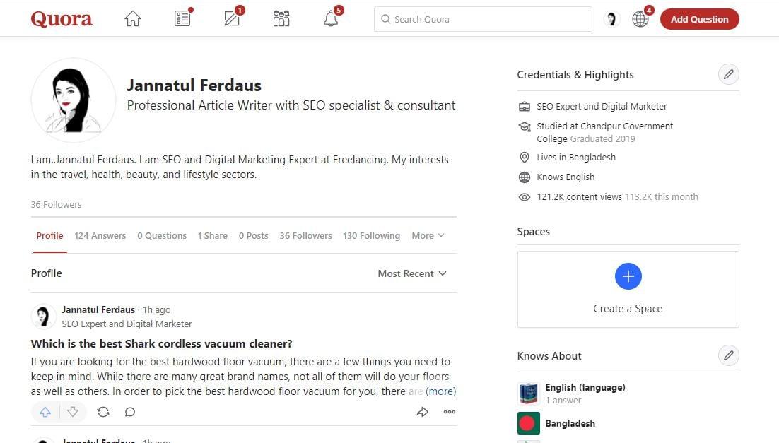 Posting 3 HQ Quora Answer with your Keyword & URL
