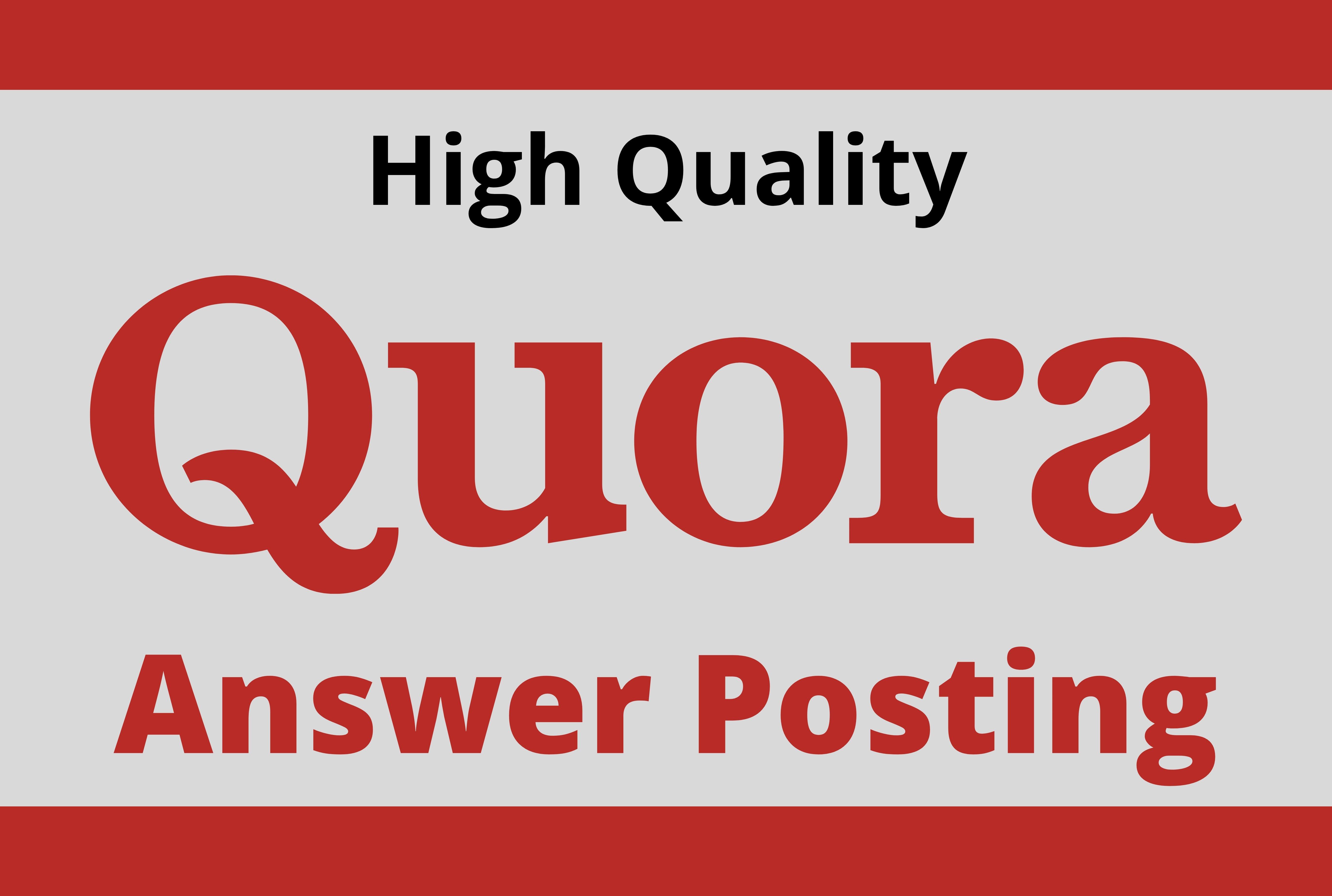 Promote Website by 10 High Quality Quora Answer Backlink