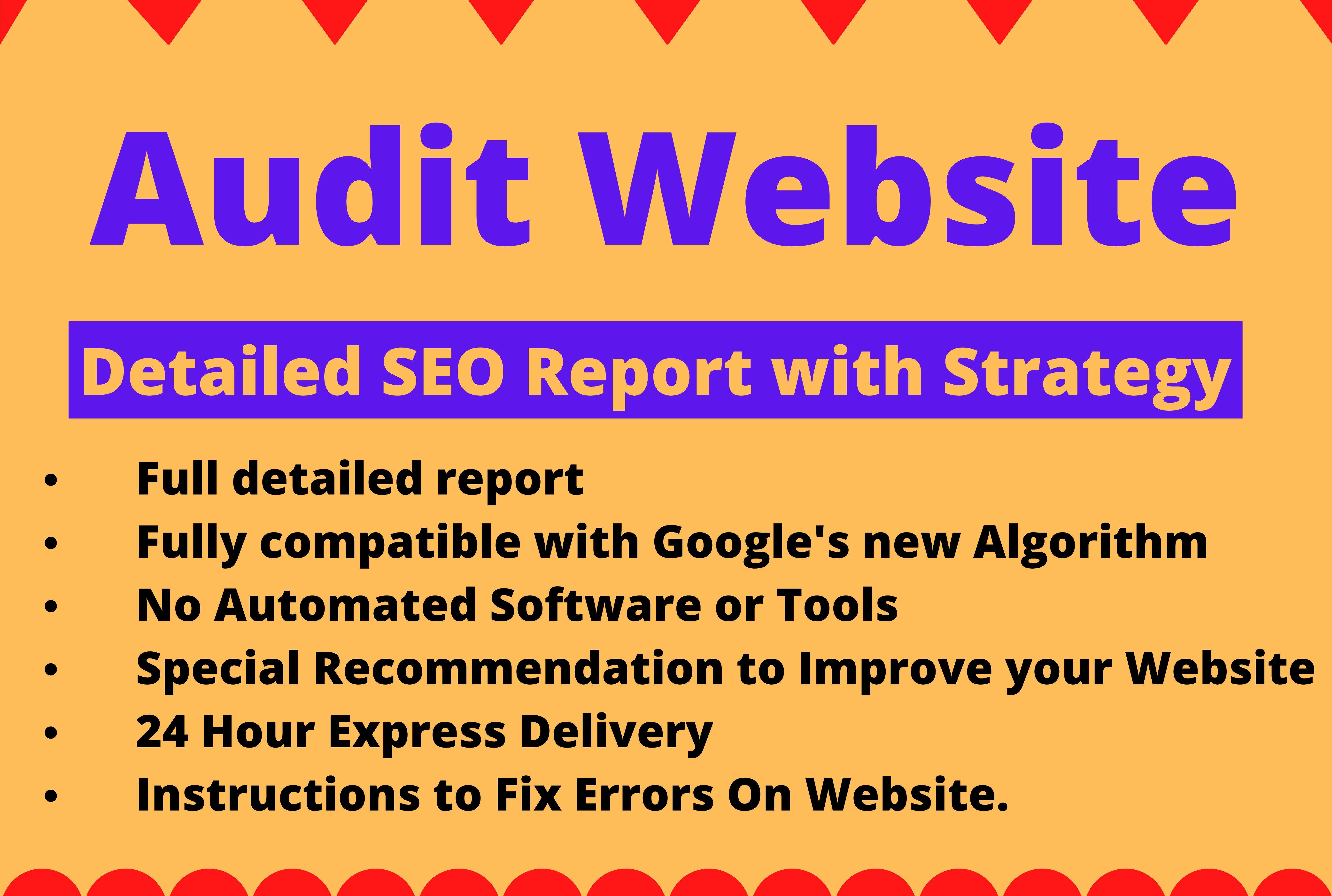 I will audit your website and make a detailed SEO report with strategy