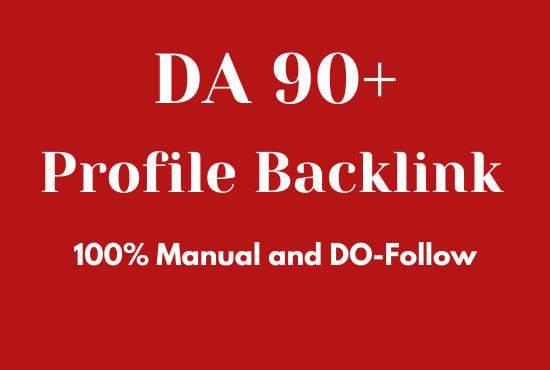 I will do 10 DA 90+ Profile Backlink for your website ranking