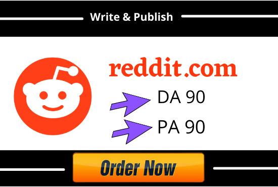 Write and Publish 10 Guest Blog Post On Reddit with High DA,PA