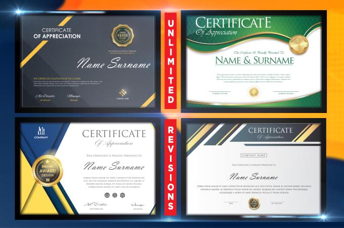 I will professional award, diploma, degree, gift certificate design