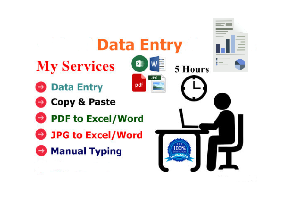 I will be your virtual assistant for data entry, copy paste and typing work