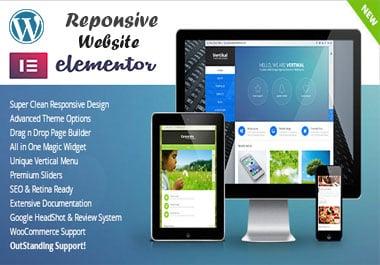 create a responsive word press website or landing page with element or pro