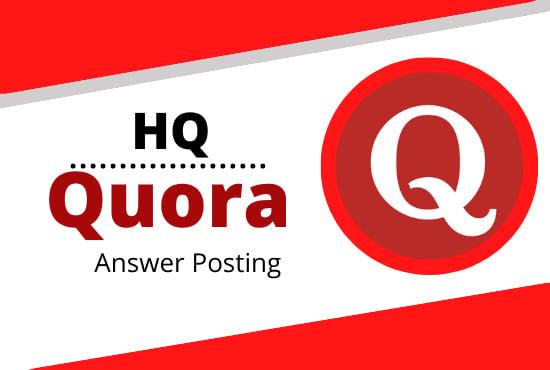 I WILL Promote your website by high quality 5 Quora answers with your keyword and URL 