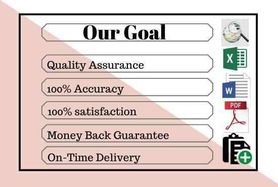 I will do data entry, copy paste, excel data entry, typing work, virtual assistant