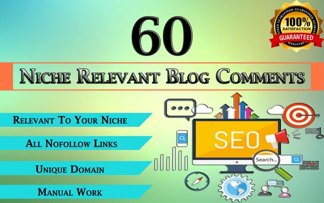 i will provide 60 super dofollow blog comment on high da pa links