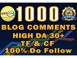 I will 1000 high quality dofollow blog comment backlinks
