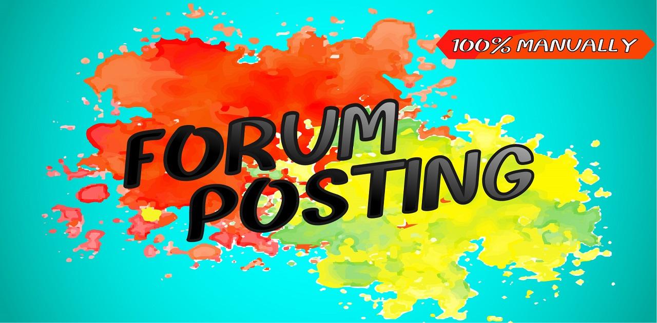 Manually 30 forum posting on high DA, PA with permanent backlink